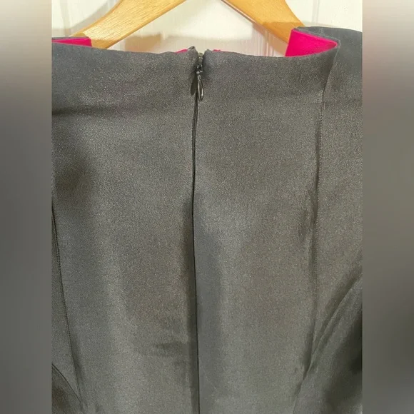 Rickie Freeman Teri Jon Dress Size 8 Black Pink Silk Wool Party Wedding Cocktail - Picture 7 of 9